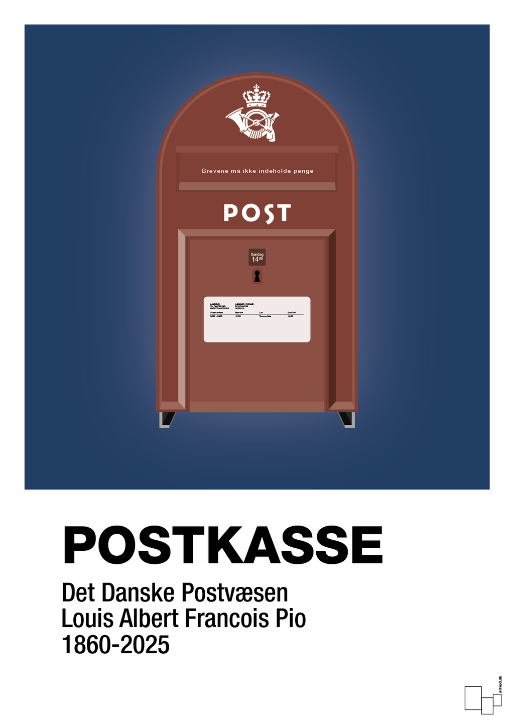 plakat: postkasse - lapis blue-Retro-A1two3