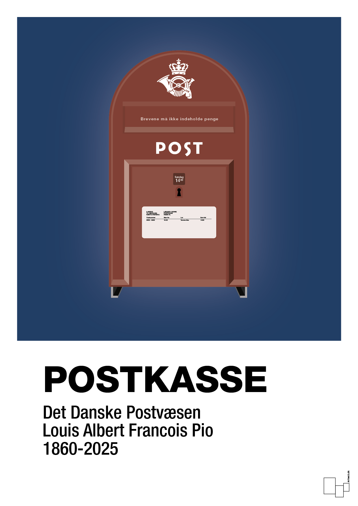 plakat: postkasse - lapis blue-Retro-A1two3