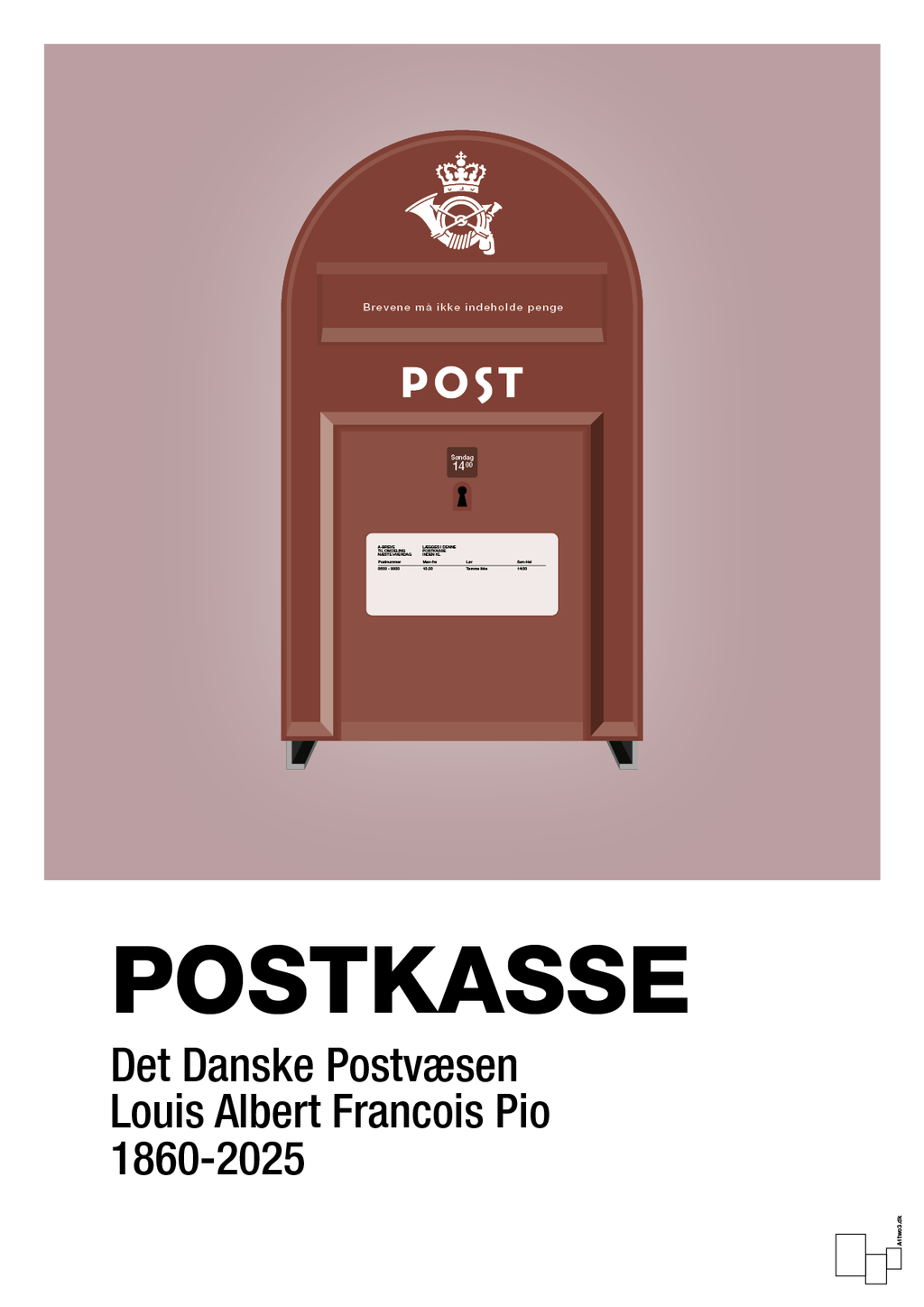plakat: postkasse - light rose-Retro-A1two3