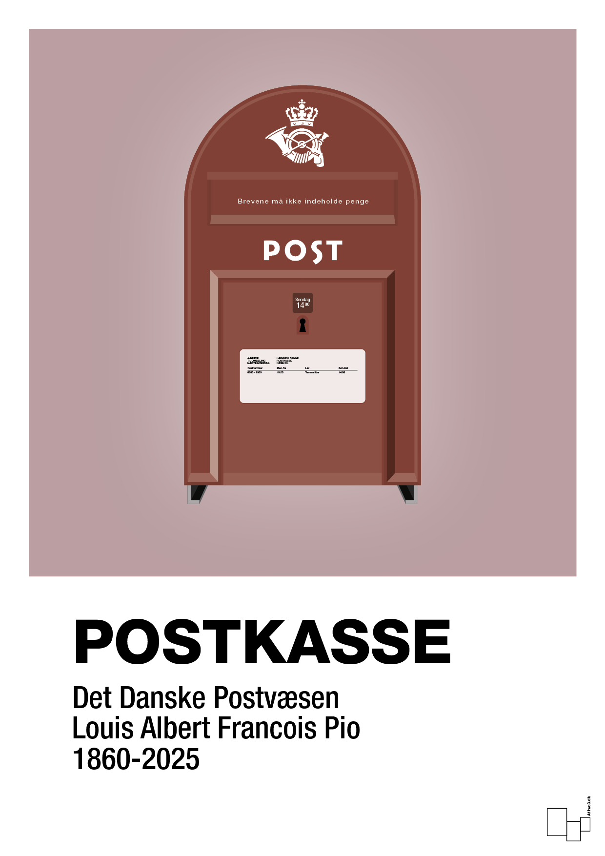 plakat: postkasse - light rose-Retro-A1two3