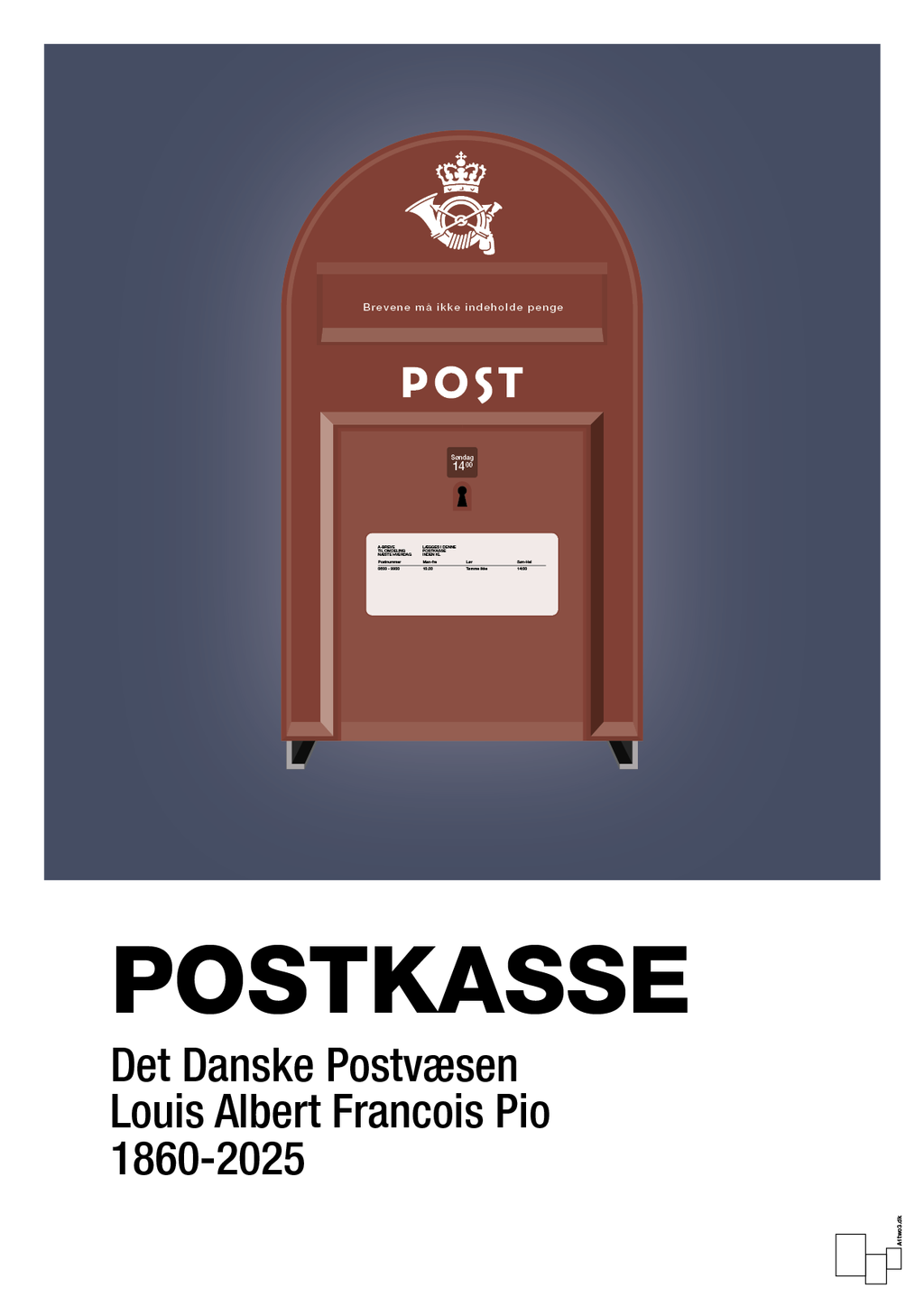 Postkasse - petrol-Retro-A1two3