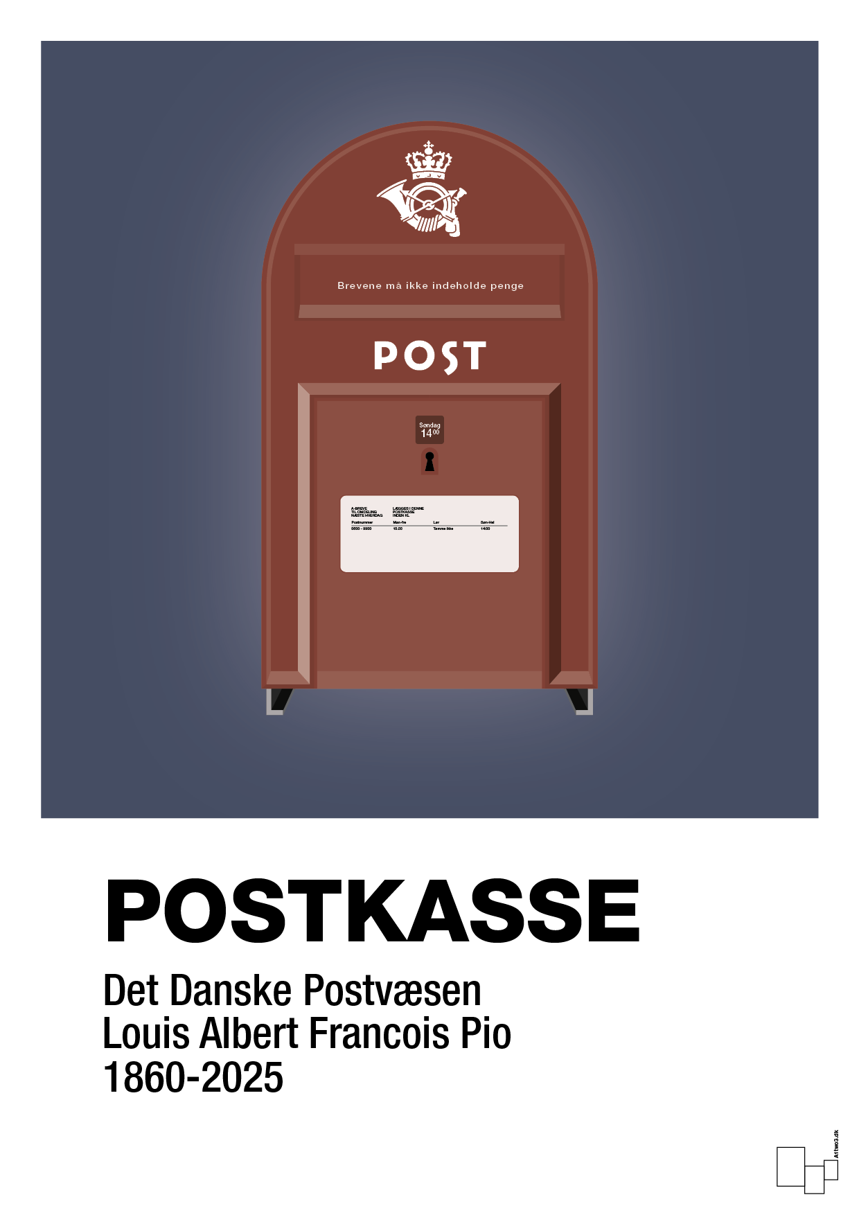 Postkasse - petrol-Retro-A1two3