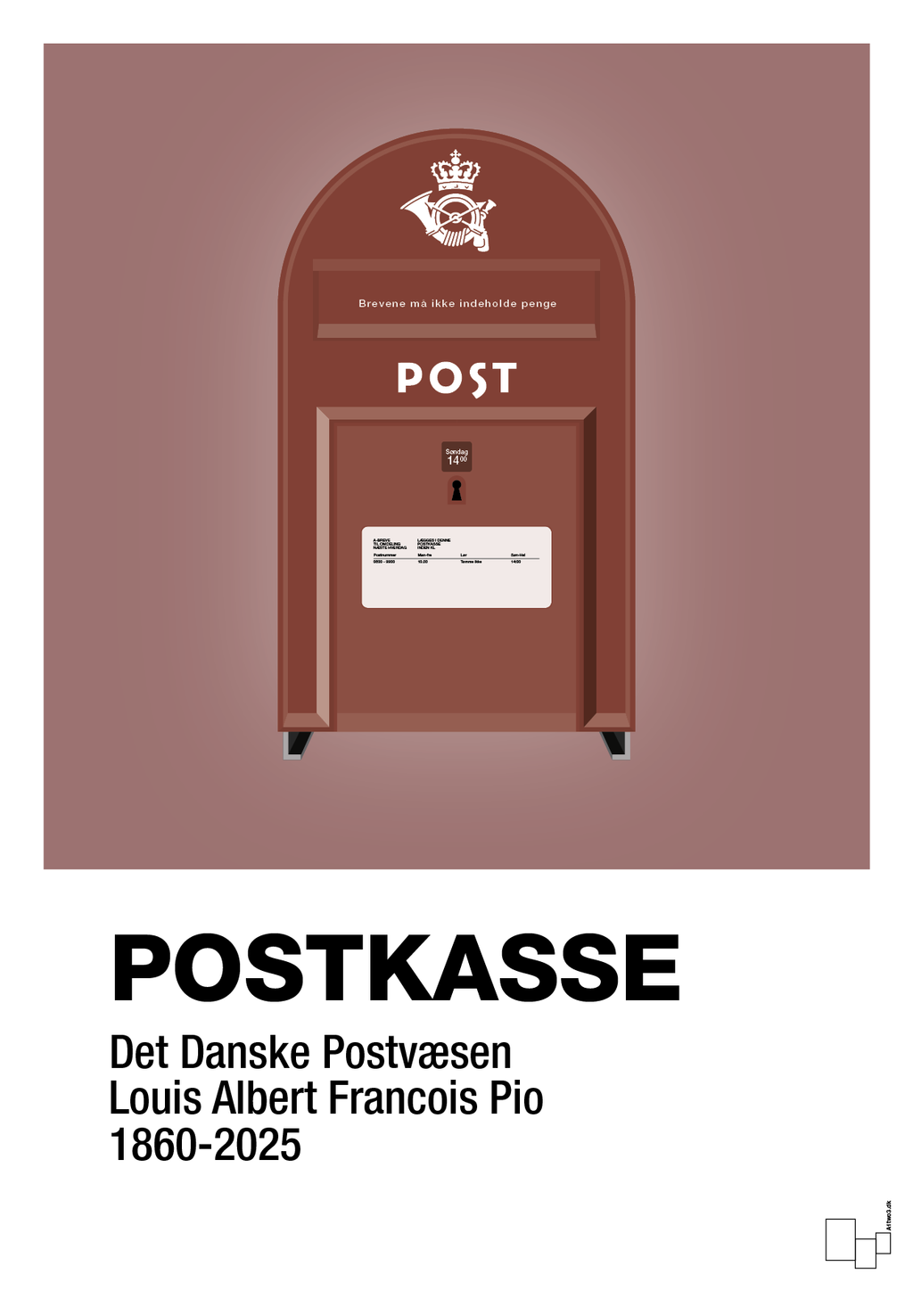 plakat: postkasse - plum-Retro-A1two3