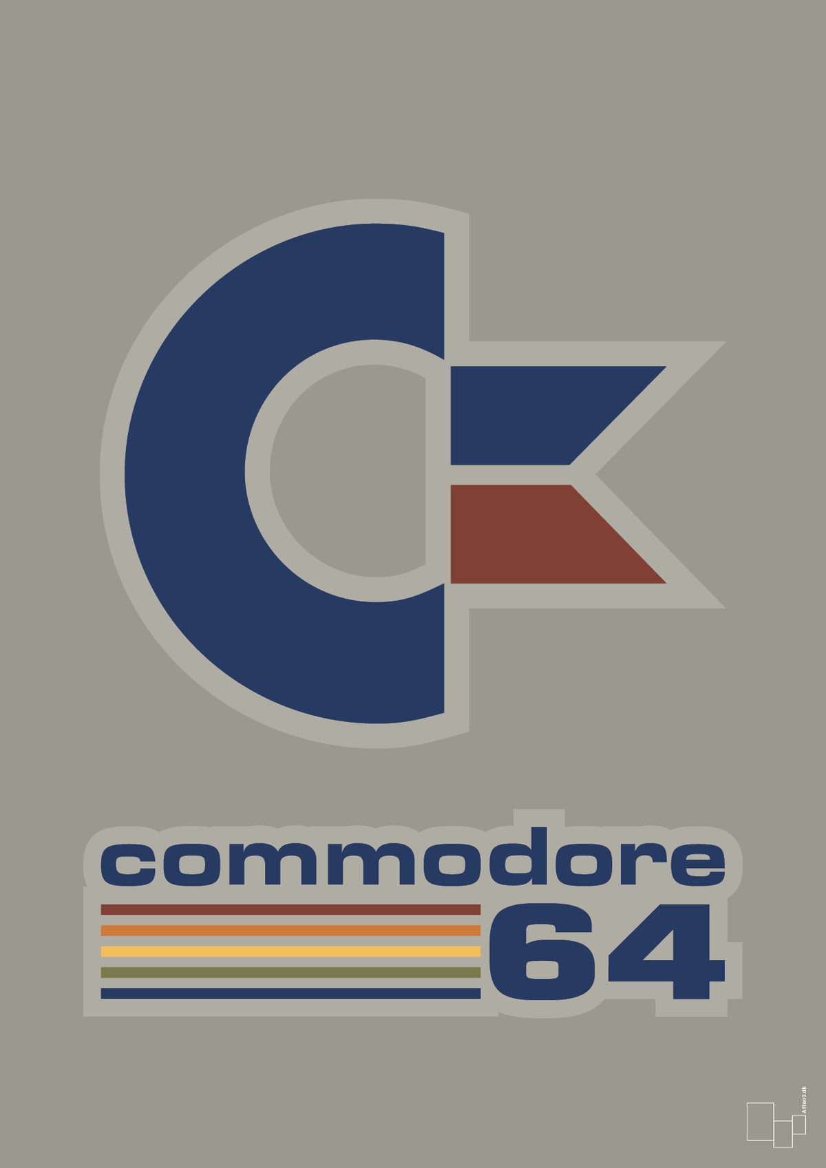 plakat: commondore 64 - battleship gray