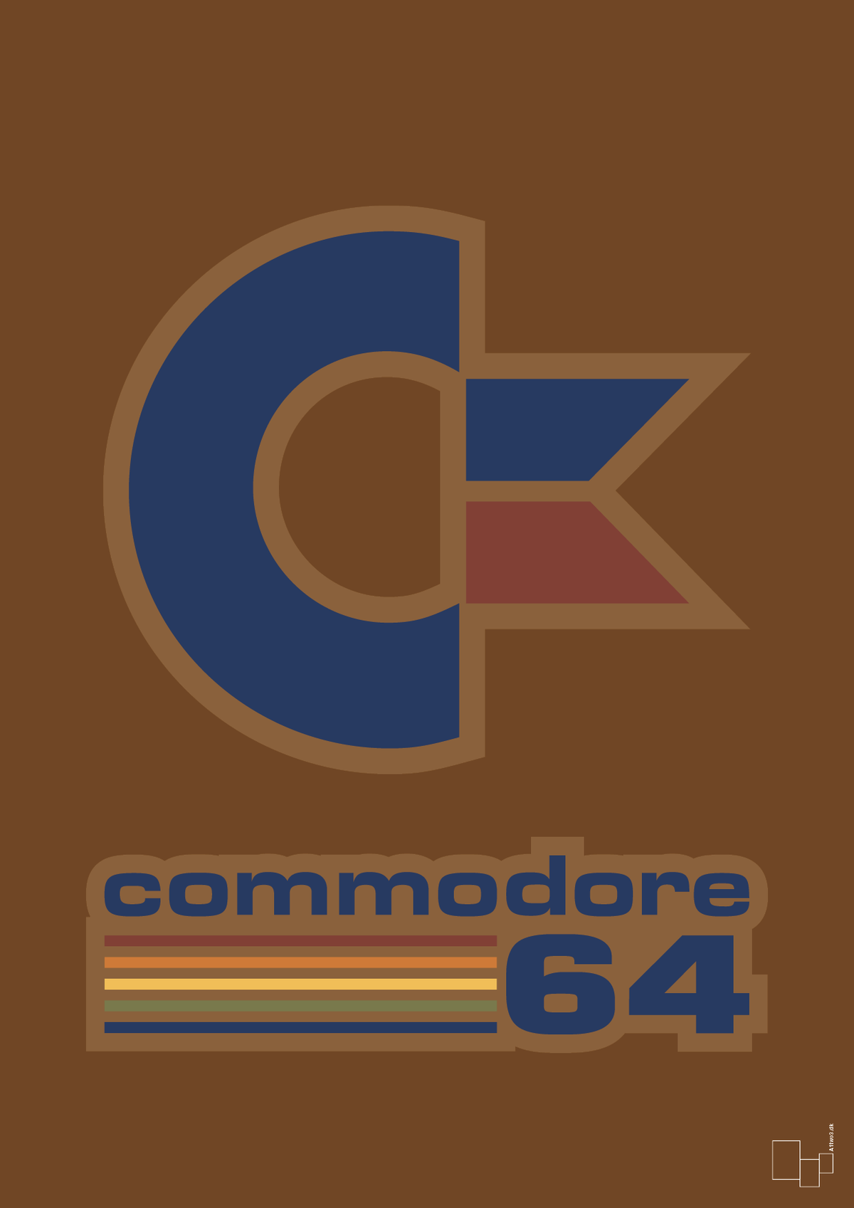 plakat: commondore 64 - dark brown