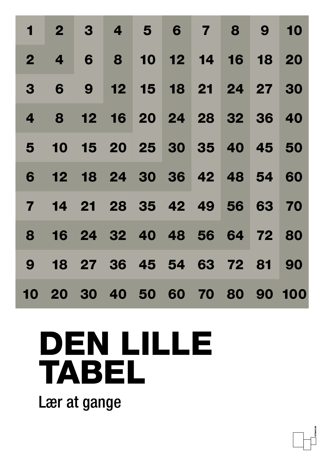 plakat: Den lille tabel - battleship gray-Tal-A1two3