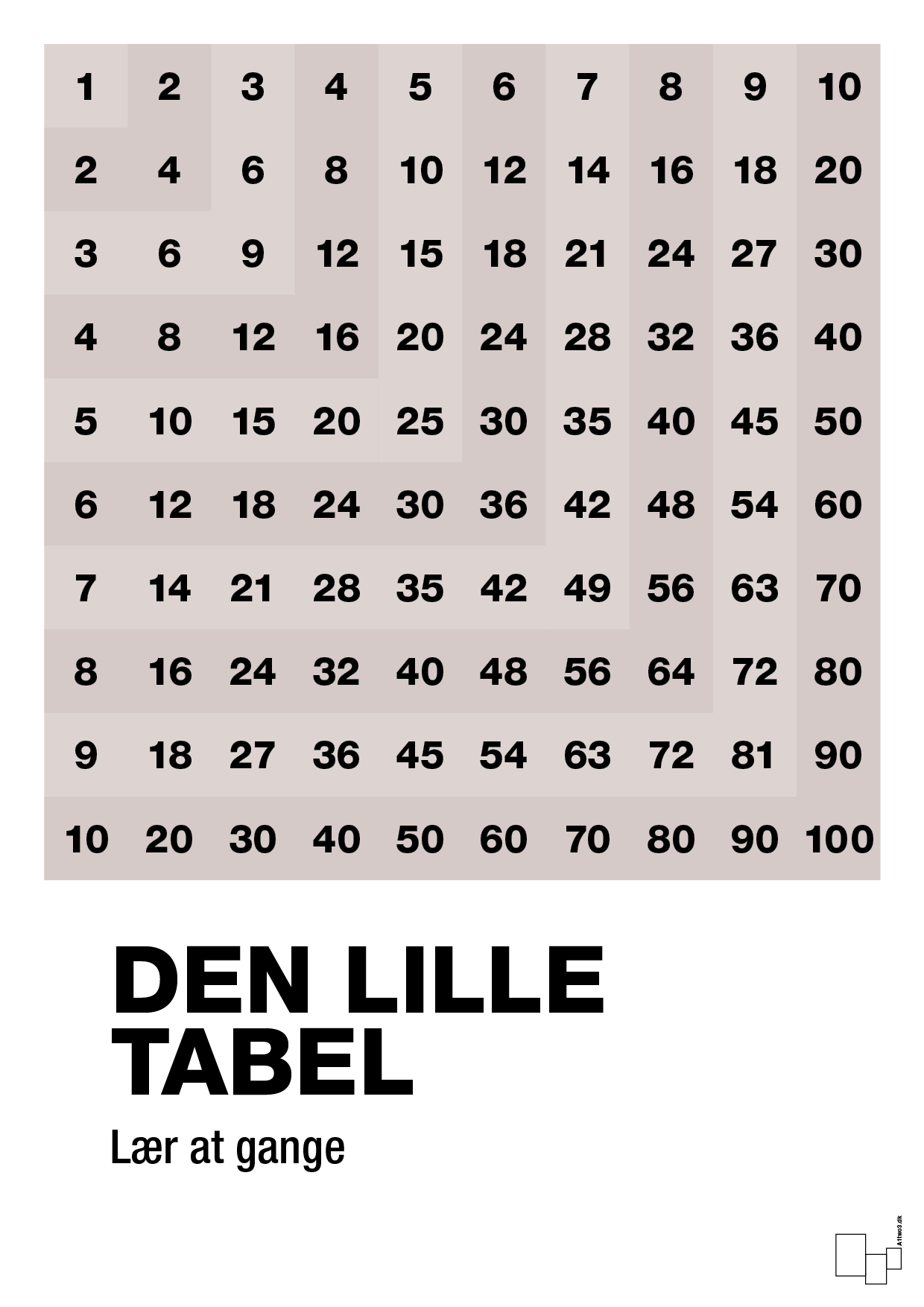 plakat: Den lille tabel - broken beige-Tal-A1two3