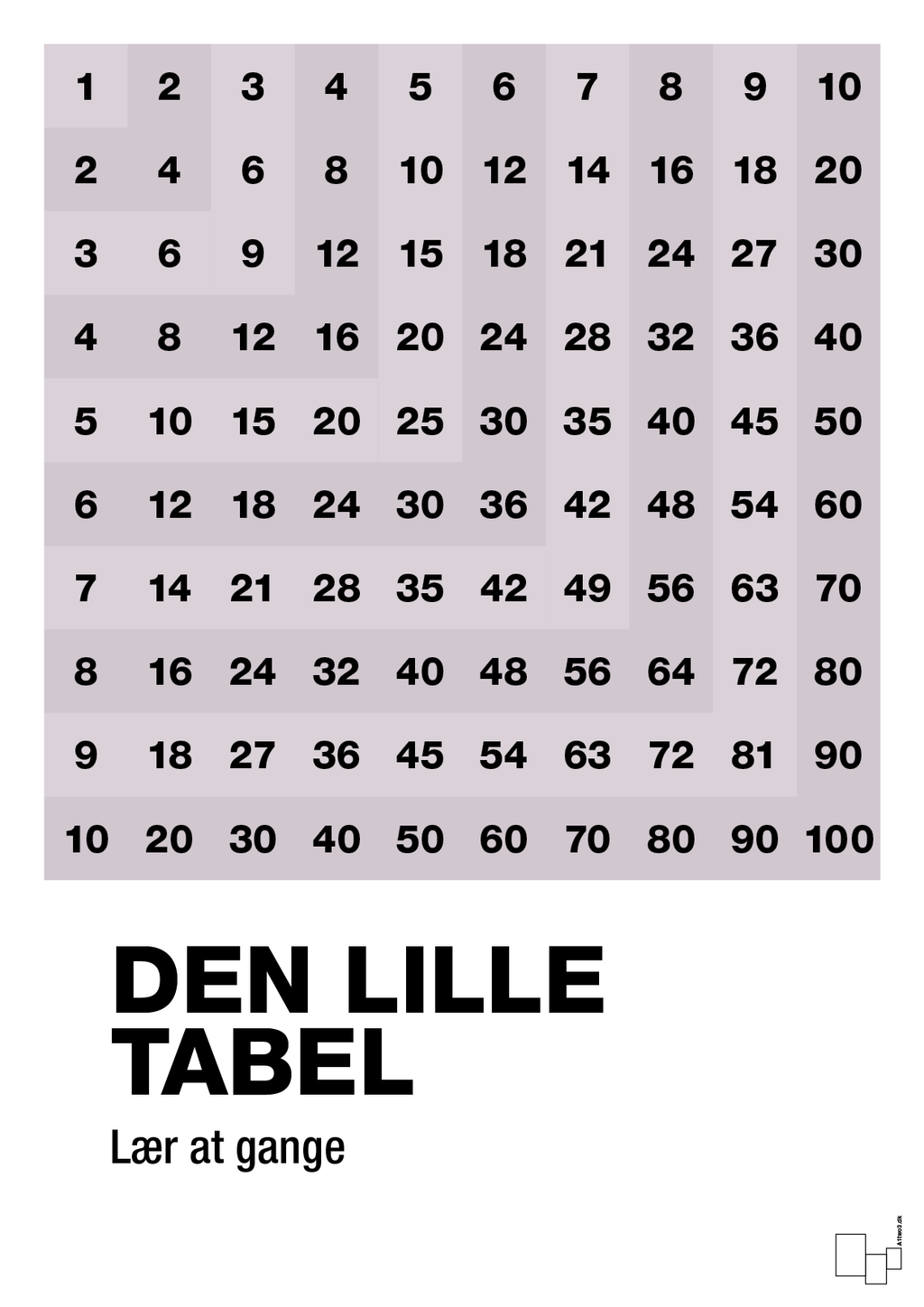plakat: Den lille tabel - dusty lilac-Tal-A1two3