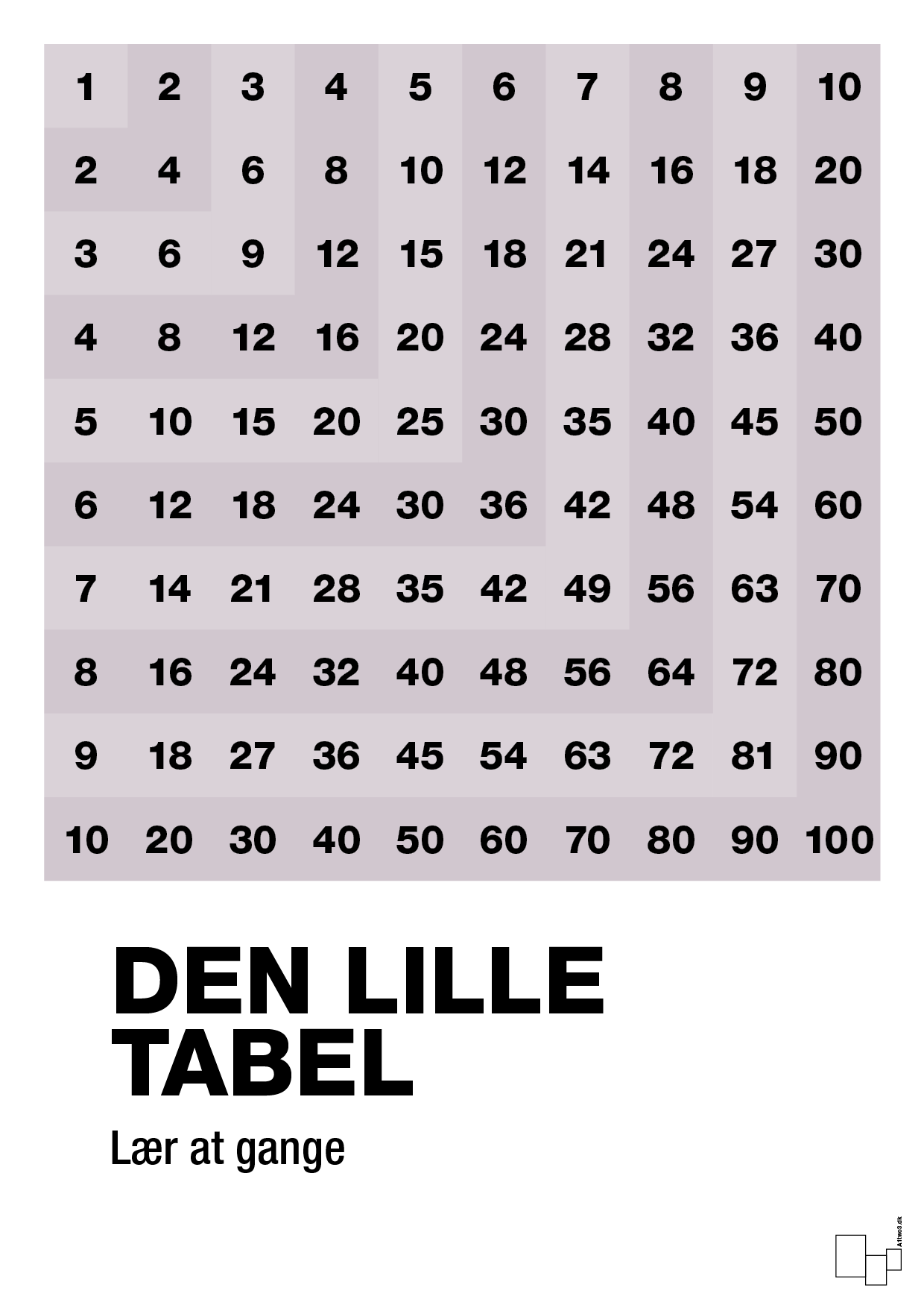 plakat: Den lille tabel - dusty lilac-Tal-A1two3