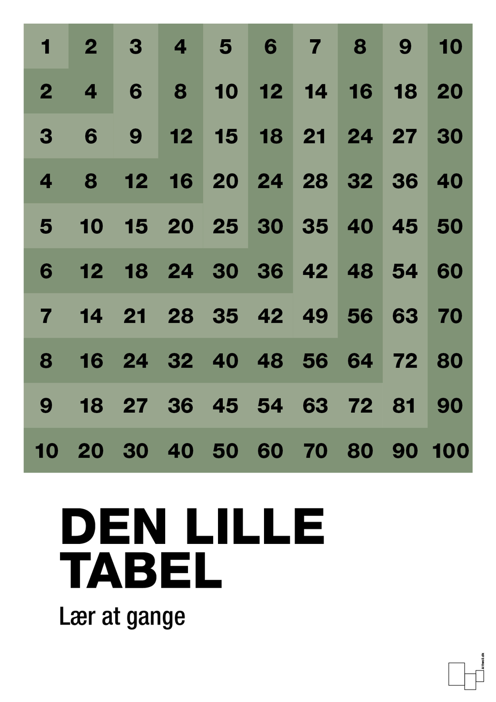 plakat: Den lille tabel - jade-Tal-A1two3