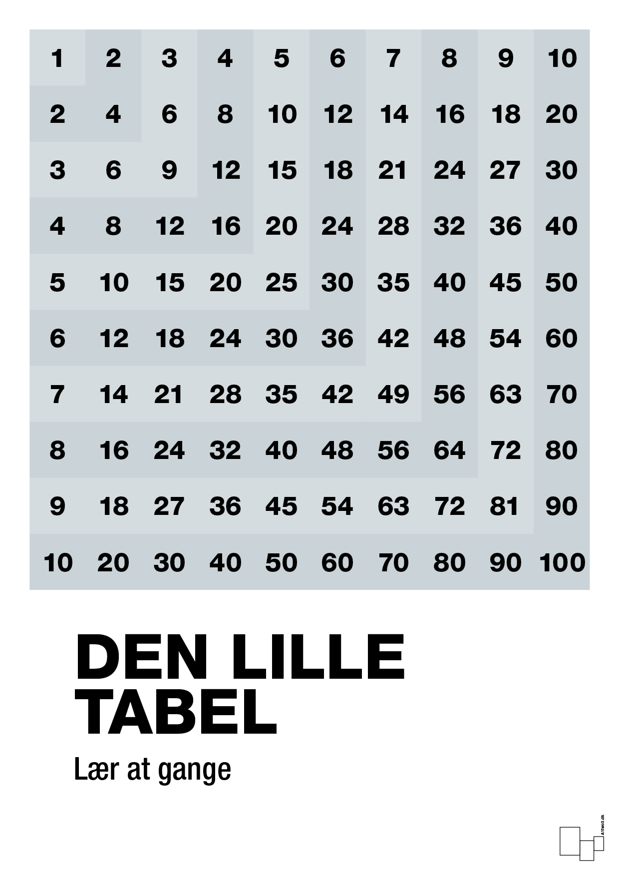 plakat: Den lille tabel - light drizzle-Tal-A1two3