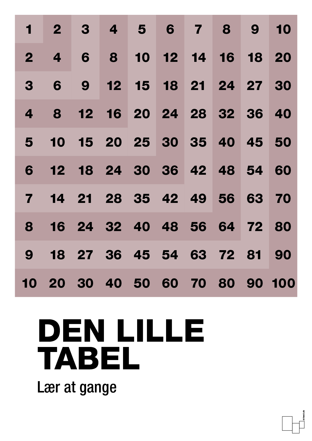 plakat: Den lille tabel - light rose-Tal-A1two3