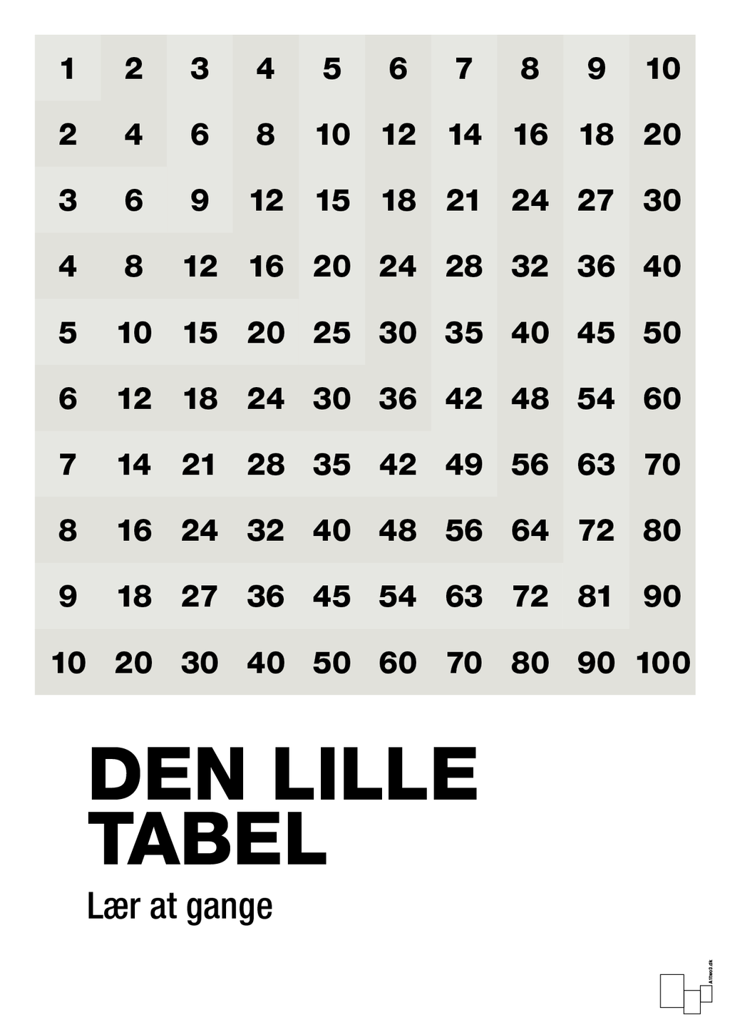 plakat: Den lille tabel - painters white-Tal-A1two3