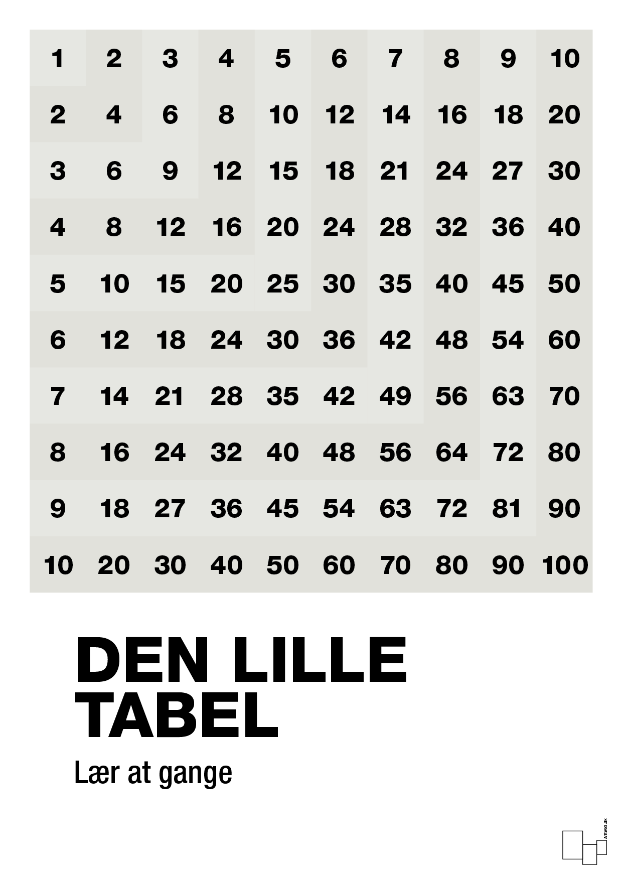 plakat: Den lille tabel - painters white-Tal-A1two3