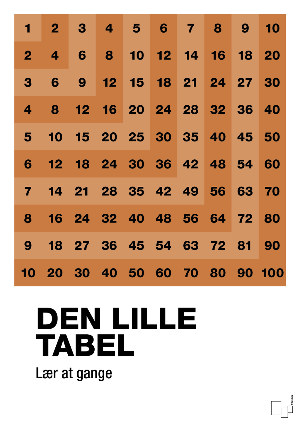 plakat: Den lille tabel - rumba orange-Tal-A1two3
