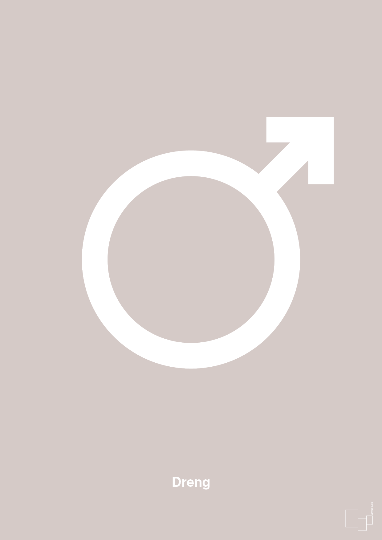 plakat: symbol for dreng - broken beige-Symboler-A1two3