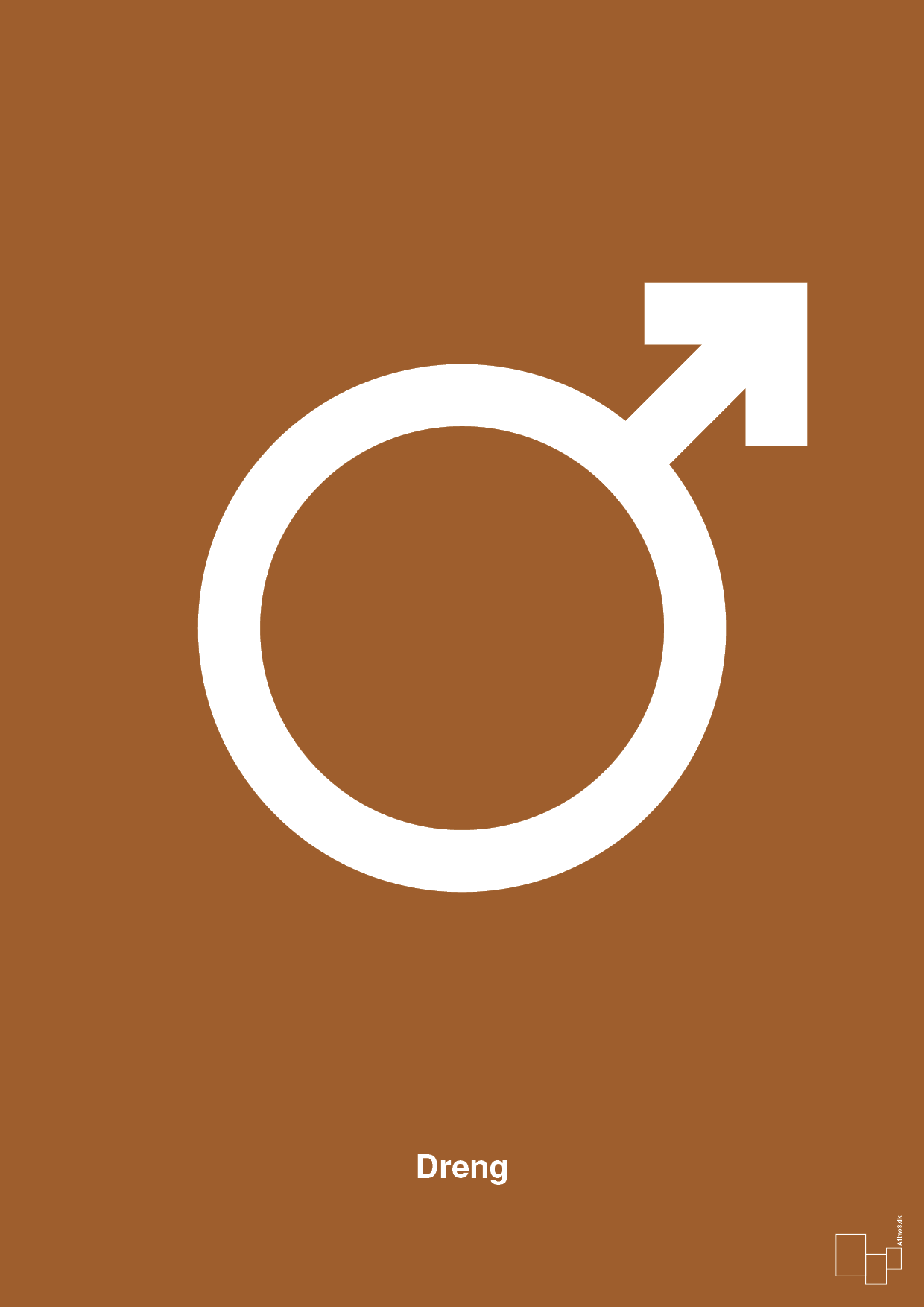 plakat: symbol for dreng - cognac-Symboler-A1two3