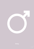 plakat: symbol for dreng - dusty lilac-Symboler-A1two3
