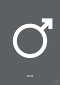 plakat: symbol for dreng - graphic charcoal-Symboler-A1two3
