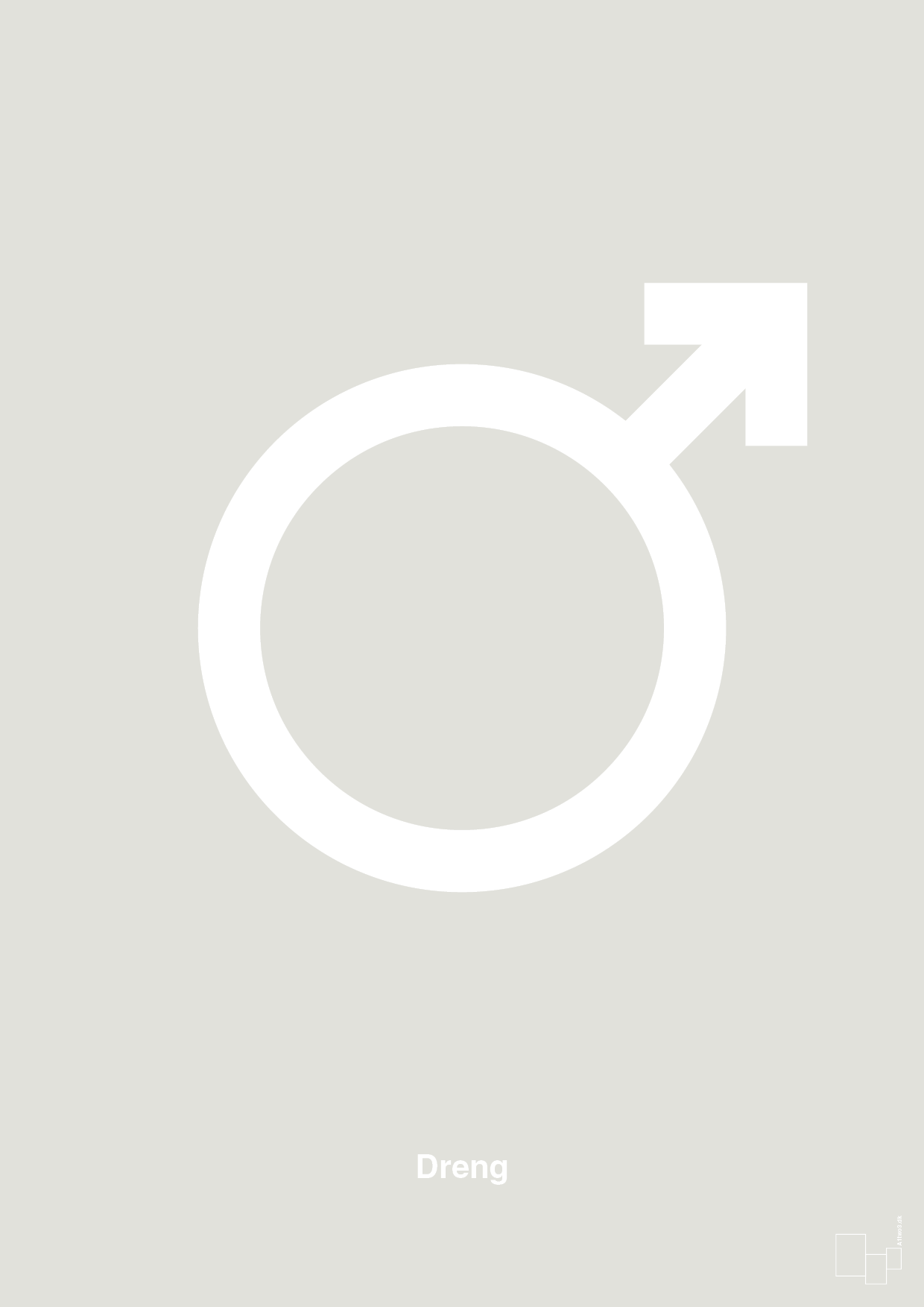 plakat: symbol for dreng - painters white-Symboler-A1two3