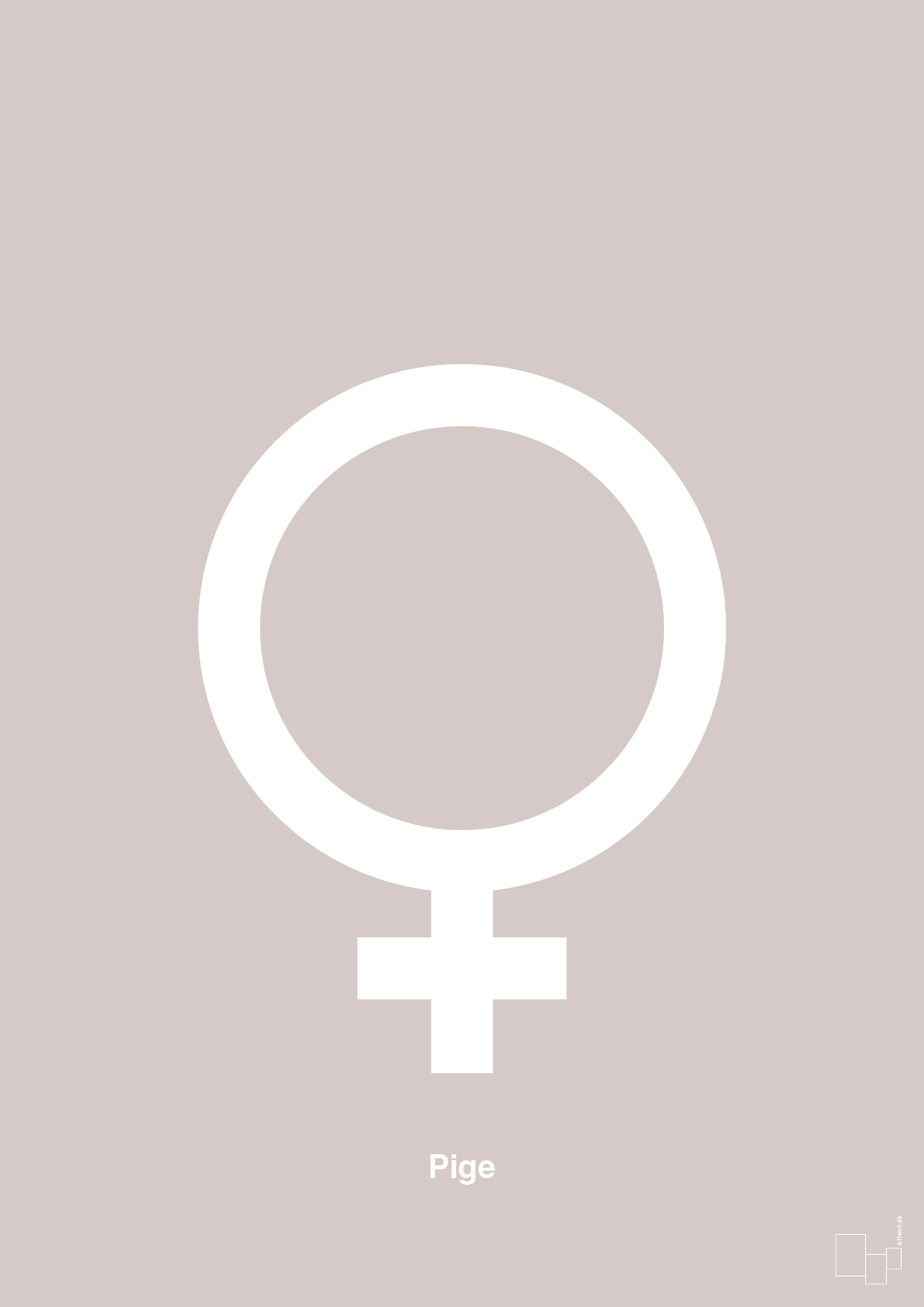 plakat: symbol for pige - broken beige-Symboler-A1two3