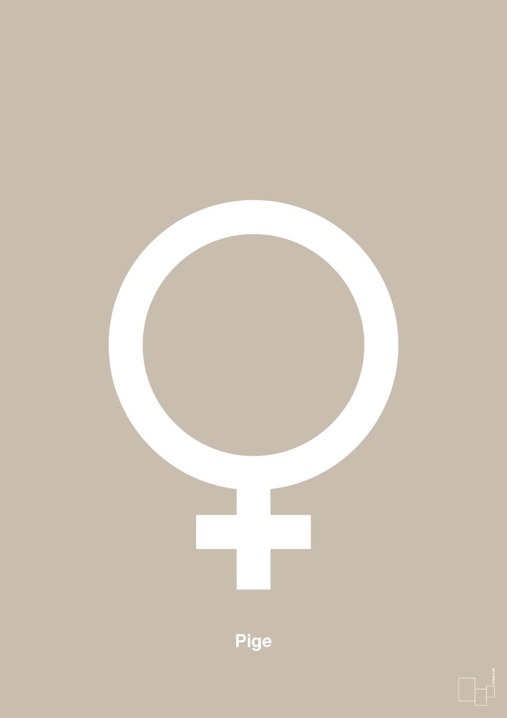 plakat: symbol for pige - creamy mushroom-Symboler-A1two3
