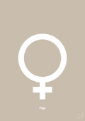 plakat: symbol for pige - creamy mushroom-Symboler-A1two3