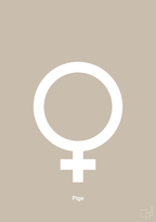 plakat: symbol for pige - creamy mushroom-Symboler-A1two3