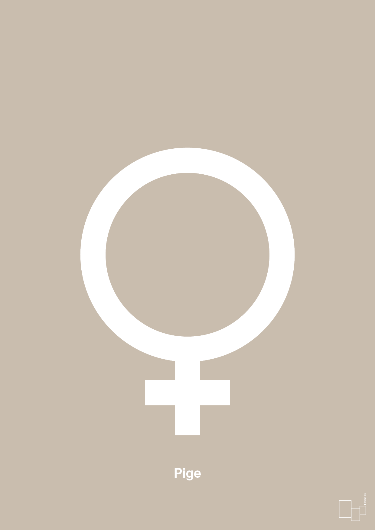 plakat: symbol for pige - creamy mushroom-Symboler-A1two3