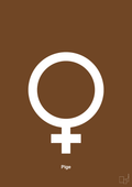 plakat: symbol for pige - dark brown-Symboler-A1two3