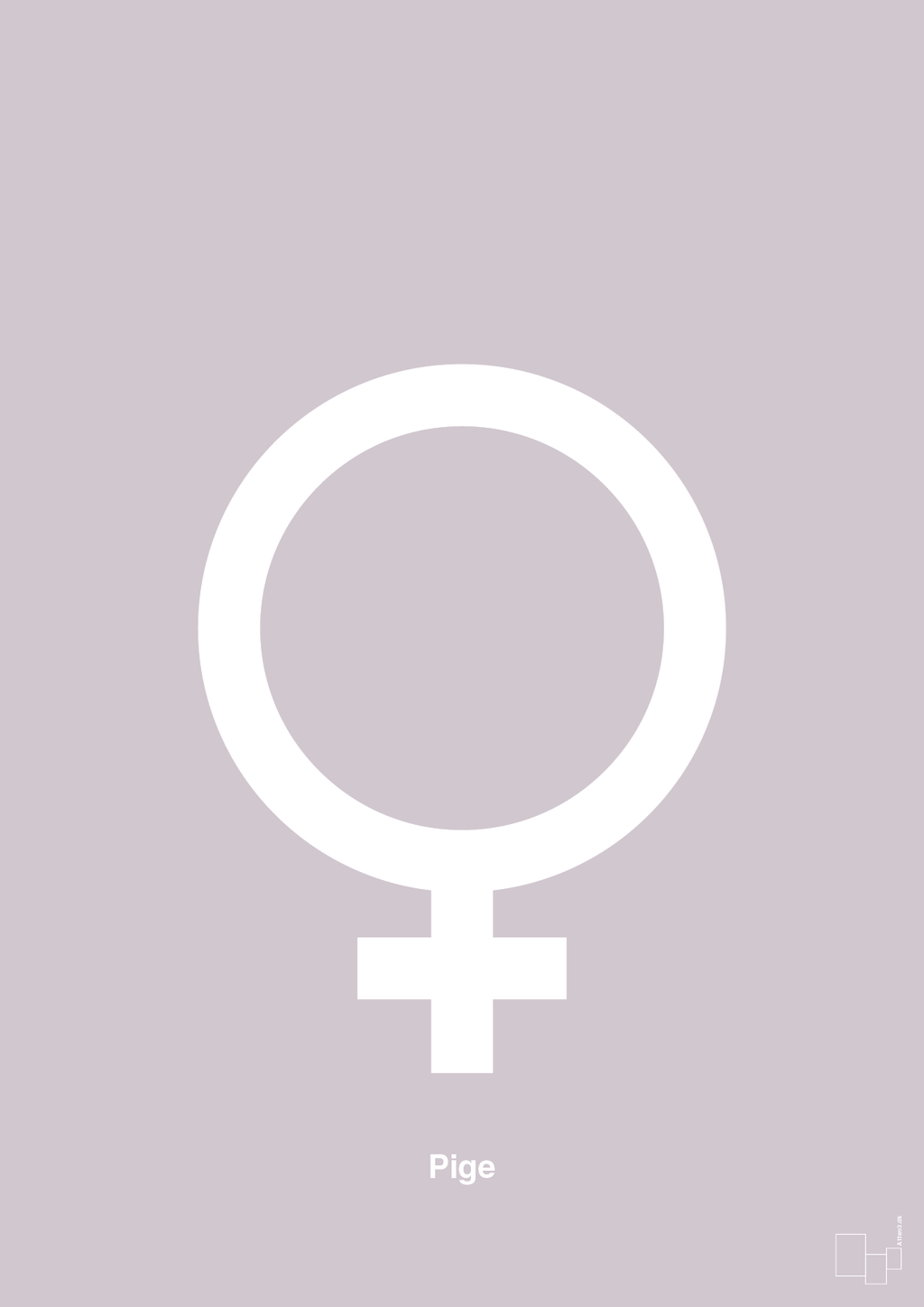 plakat: symbol for pige - dusty lilac-Symboler-A1two3