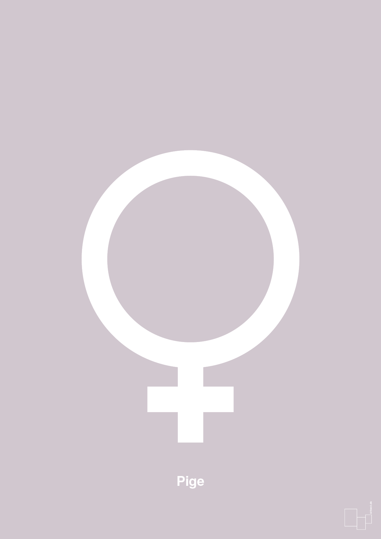 plakat: symbol for pige - dusty lilac-Symboler-A1two3
