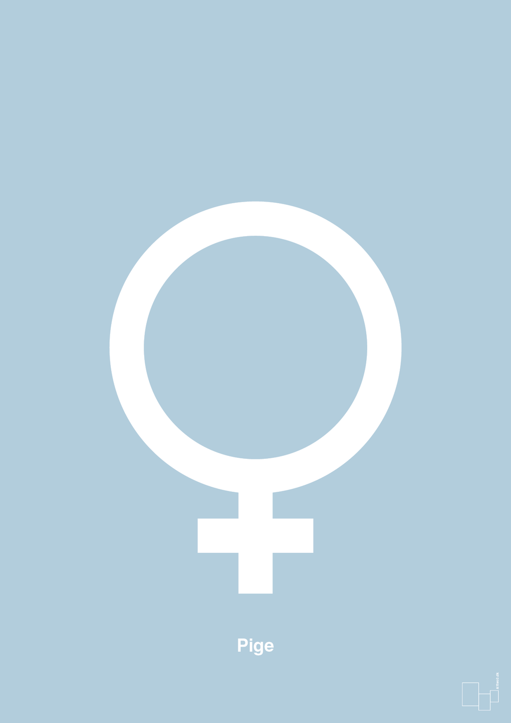 plakat: symbol for pige - heavenly blue-Symboler-A1two3