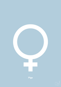 plakat: symbol for pige - heavenly blue-Symboler-A1two3
