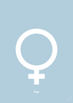 plakat: symbol for pige - heavenly blue-Symboler-A1two3
