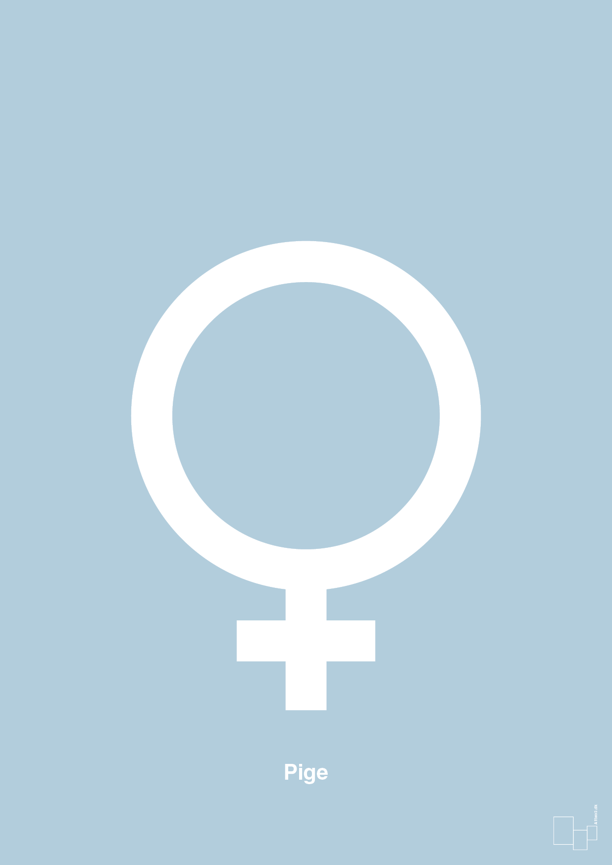 plakat: symbol for pige - heavenly blue-Symboler-A1two3