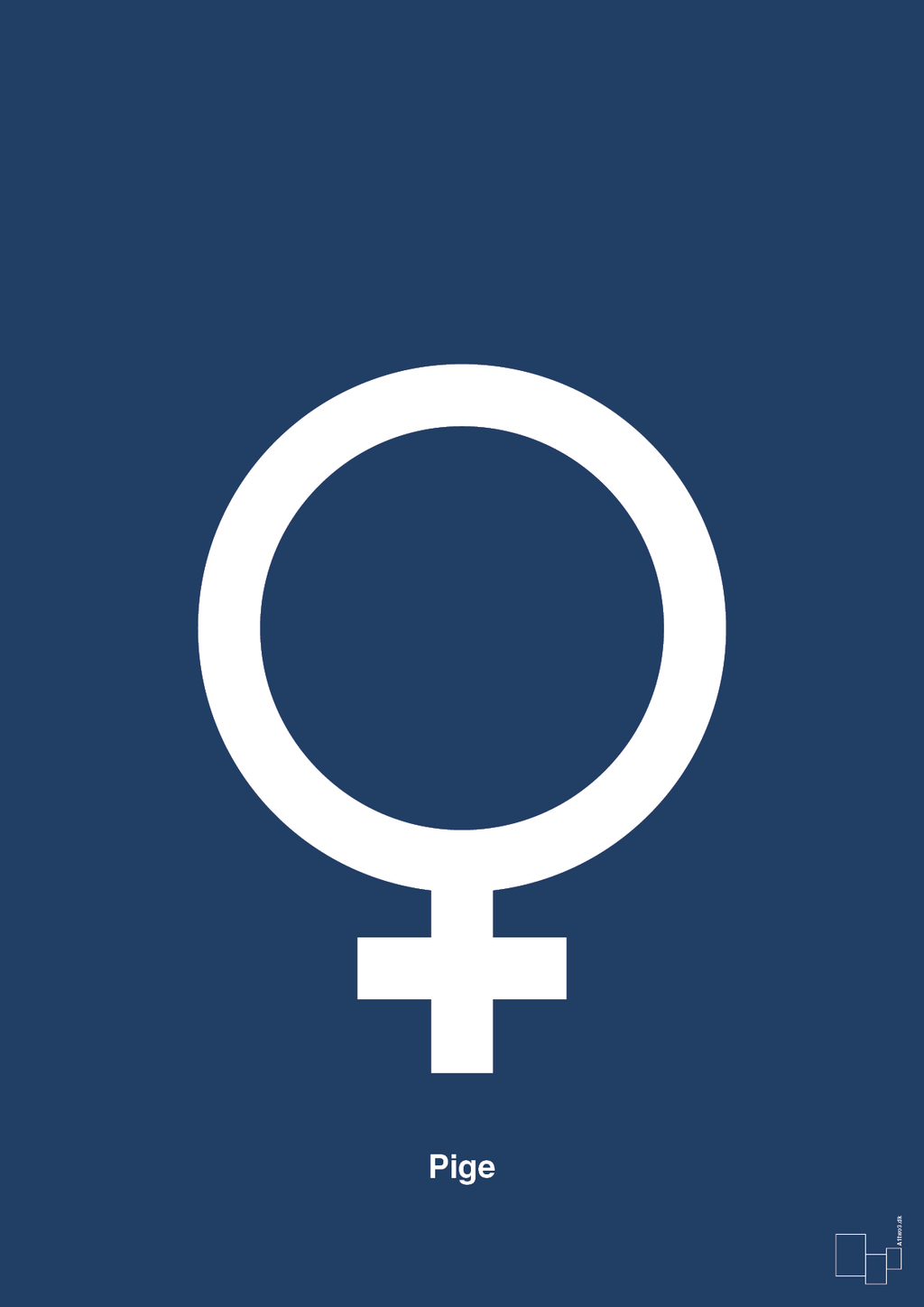 plakat: symbol for pige - lapis blue-Symboler-A1two3