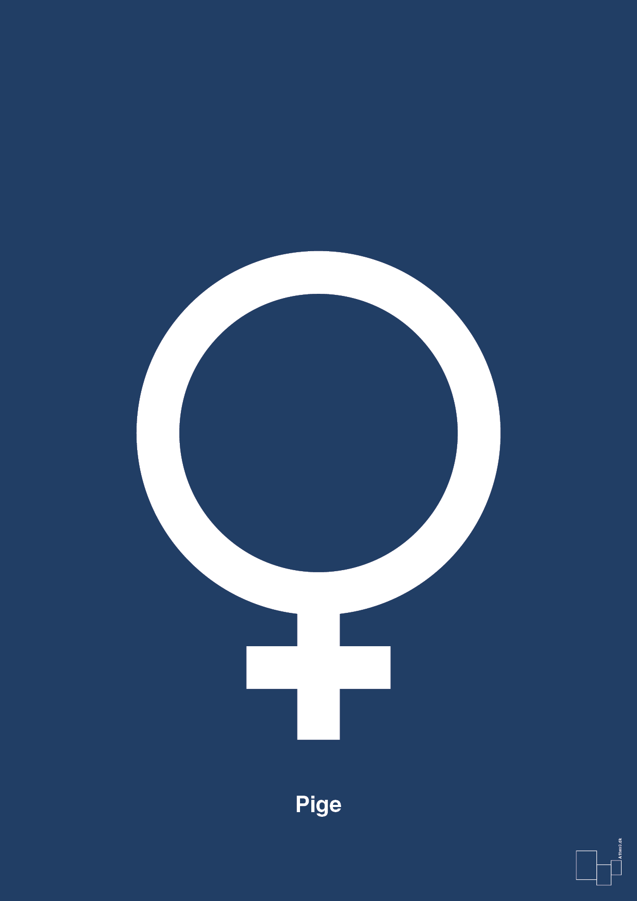 plakat: symbol for pige - lapis blue-Symboler-A1two3