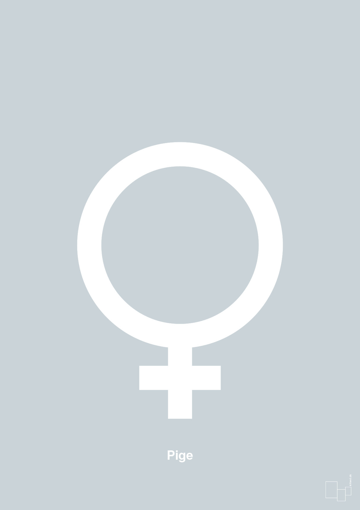 plakat: symbol for pige - light drizzle-Symboler-A1two3