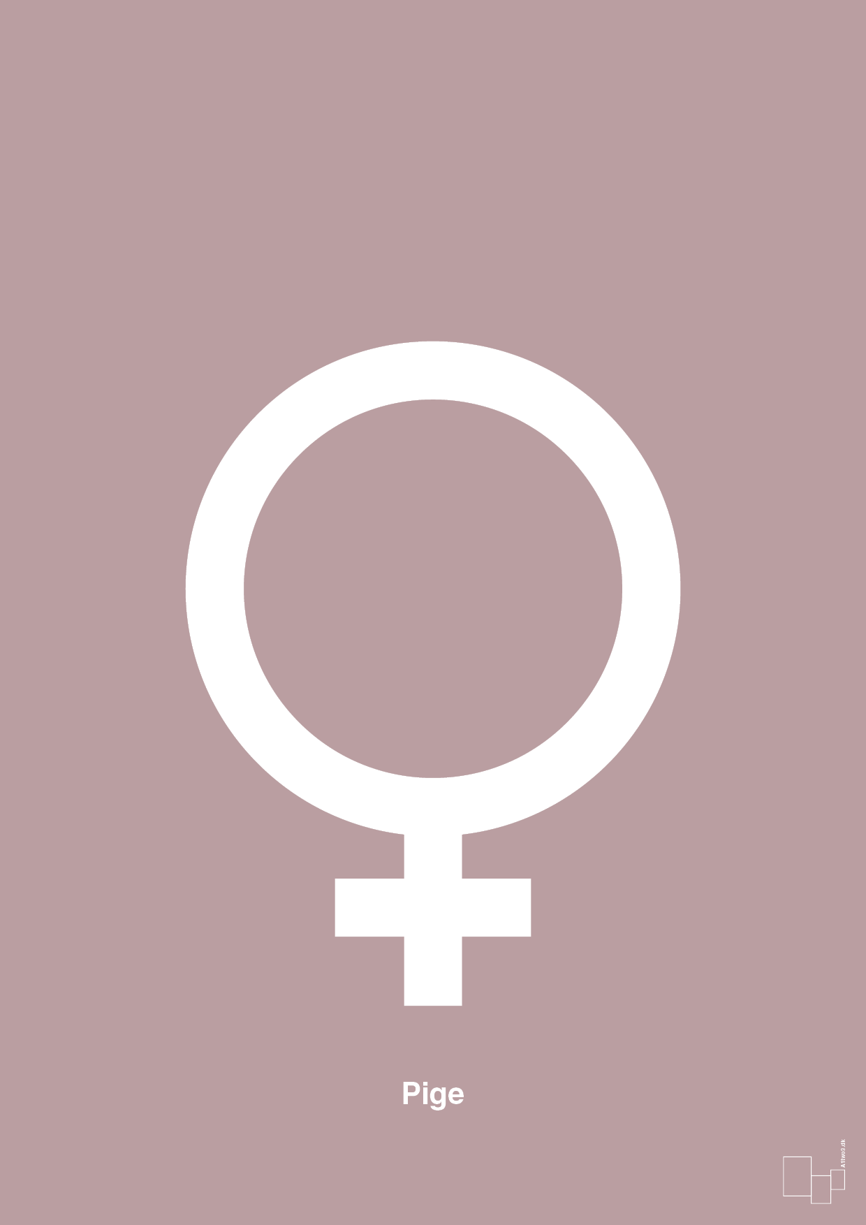 plakat: symbol for pige - light rose-Symboler-A1two3
