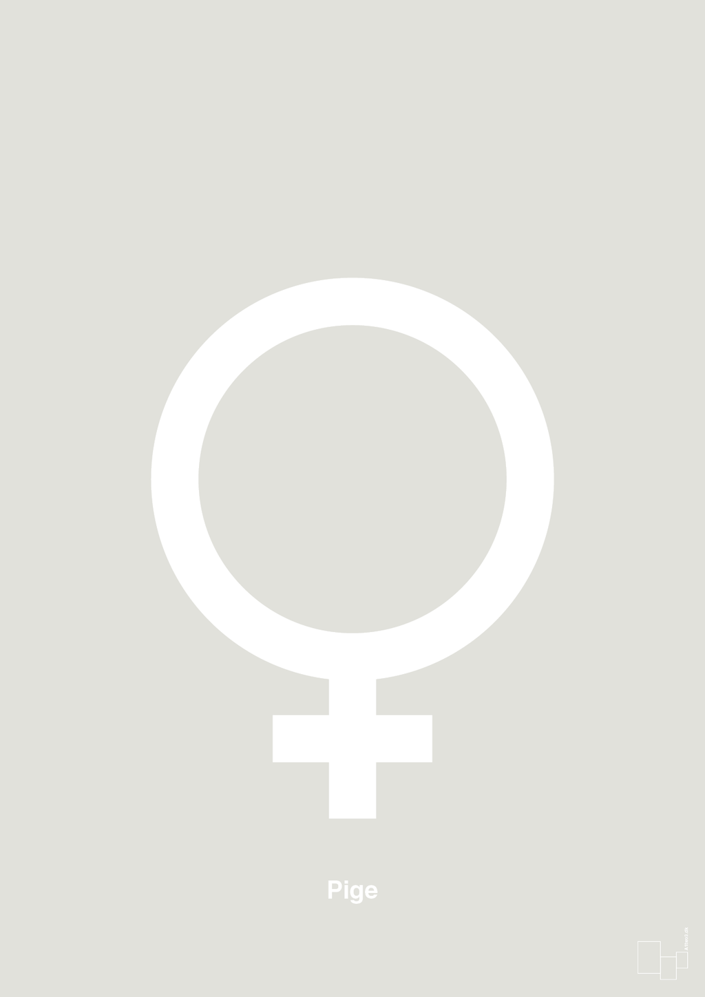 plakat: symbol for pige - painters white-Symboler-A1two3