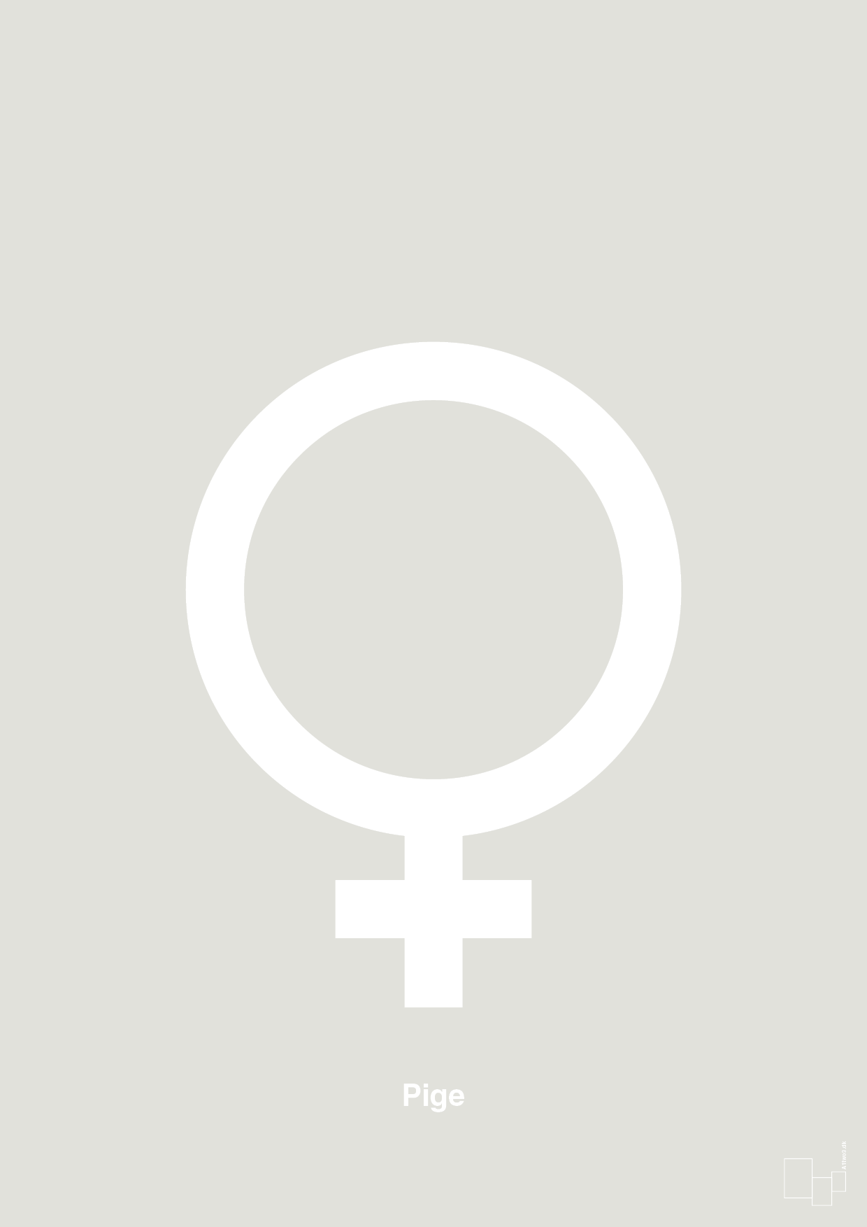 plakat: symbol for pige - painters white-Symboler-A1two3