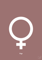 plakat: symbol for pige - plum-Symboler-A1two3
