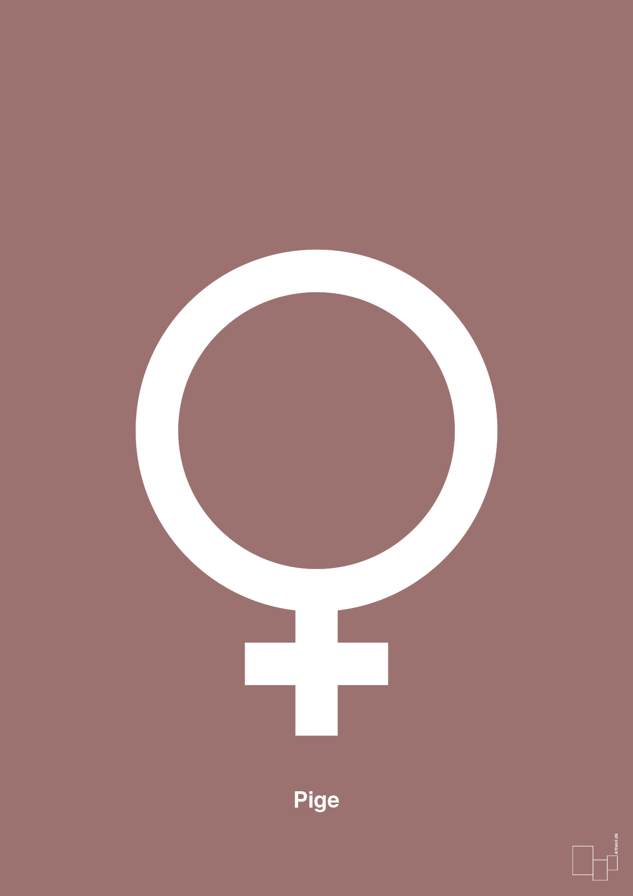 plakat: symbol for pige - plum-Symboler-A1two3