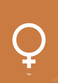 plakat: symbol for pige - rumba orange-Symboler-A1two3