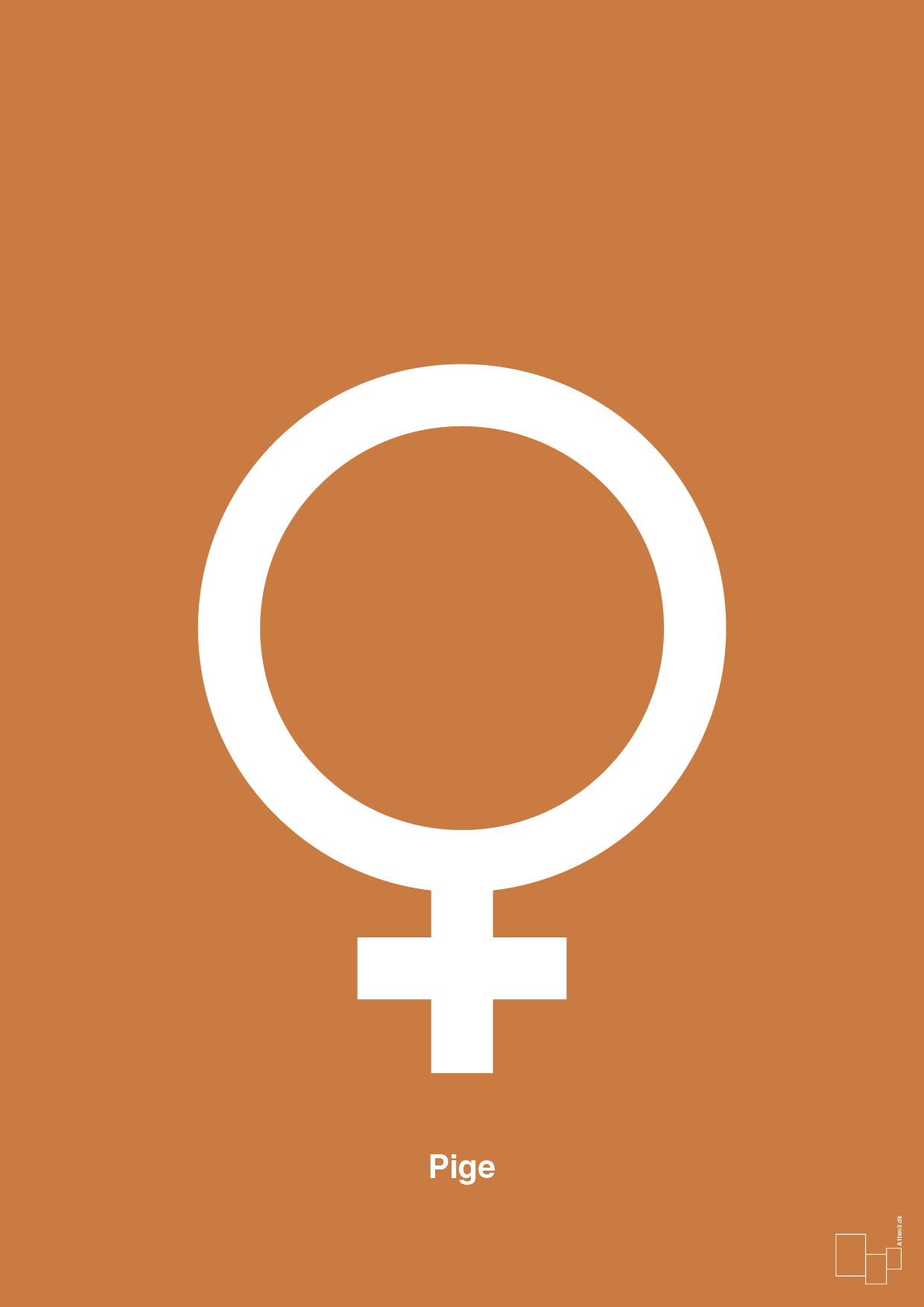 plakat: symbol for pige - rumba orange-Symboler-A1two3