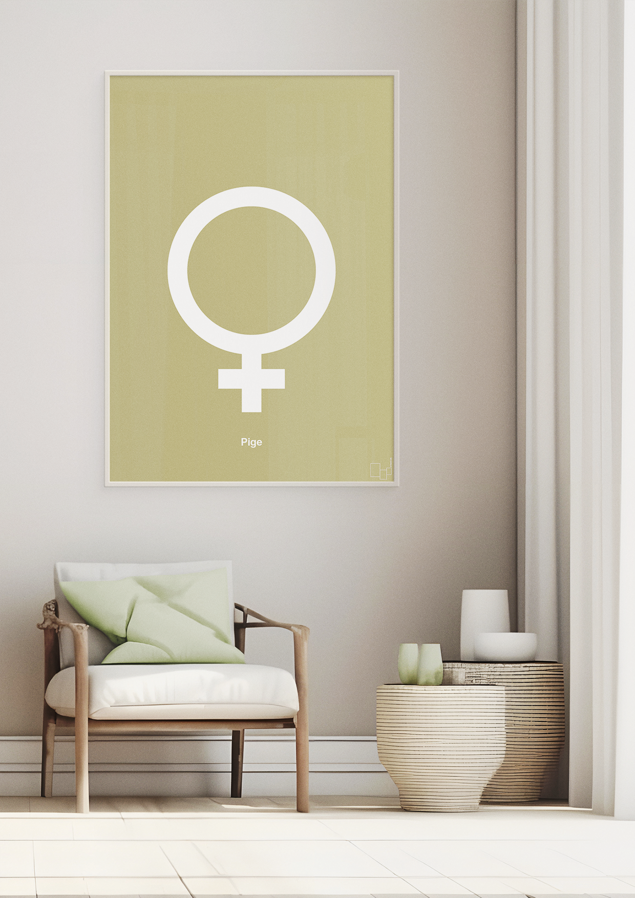 plakat: symbol for pige - dusty lilac-Symboler-A1two3