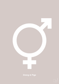 plakat: symbol for tvillinger - dreng & pige - broken beige-Symboler-A1two3