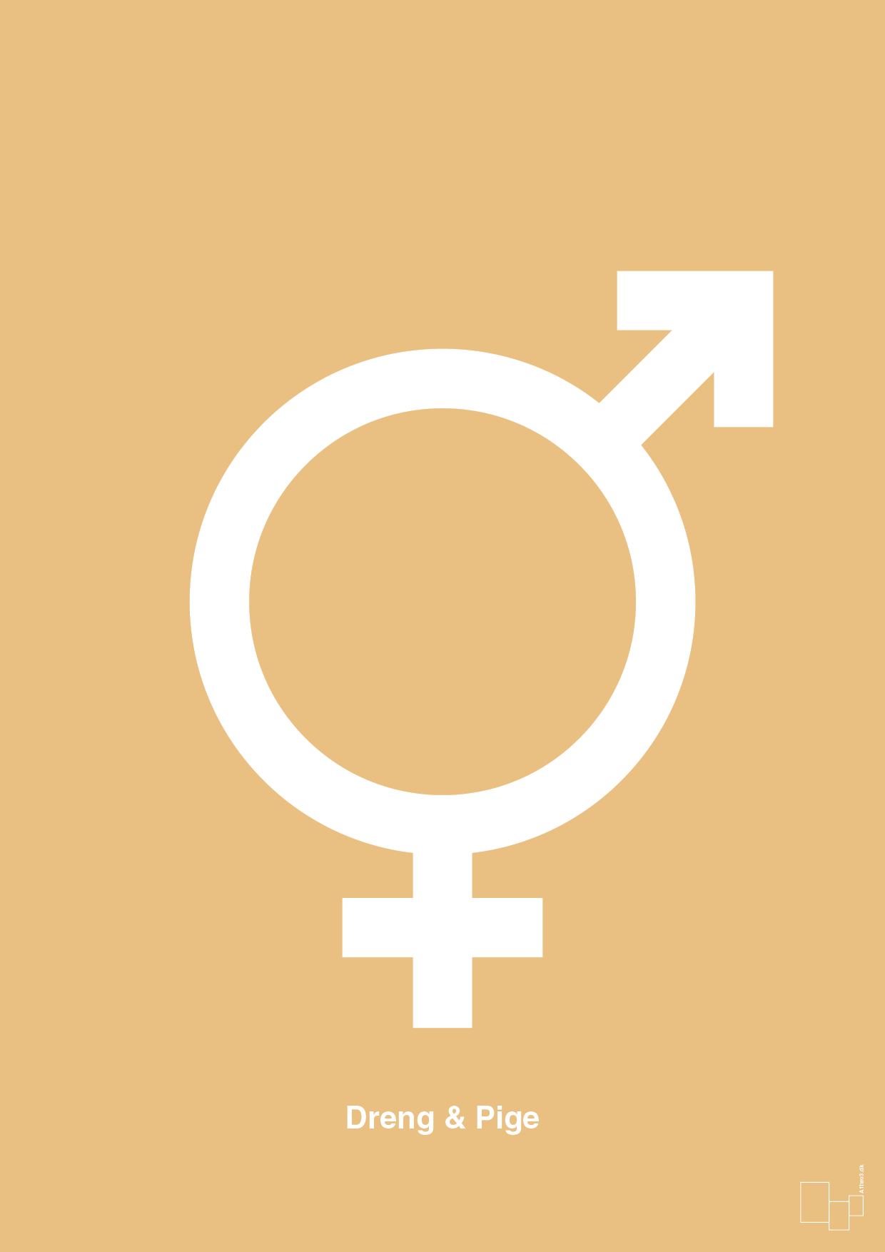 plakat: symbol for tvillinger - dreng & pige - charismatic-Symboler-A1two3