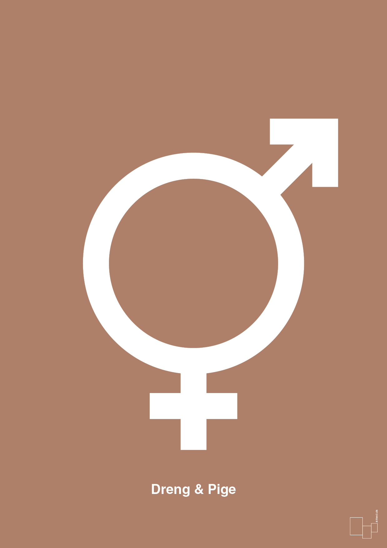 plakat: symbol for tvillinger - dreng & pige - cider spice-Symboler-A1two3
